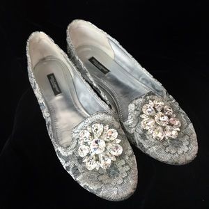 Dolce & Gabbana Vally Embellished Lace ballerinas